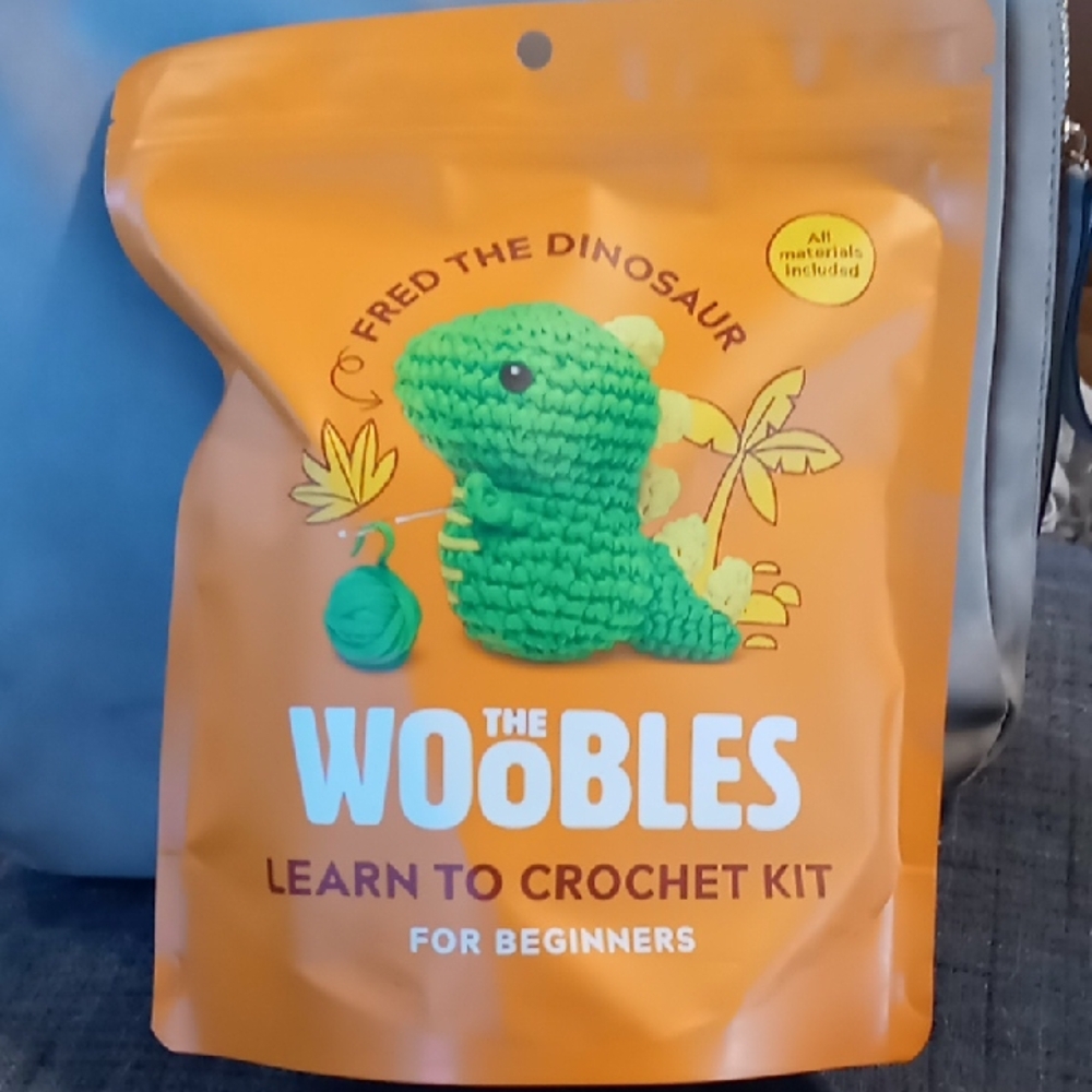 Fred the Dinosaur Crochet Kit - Green and Orange